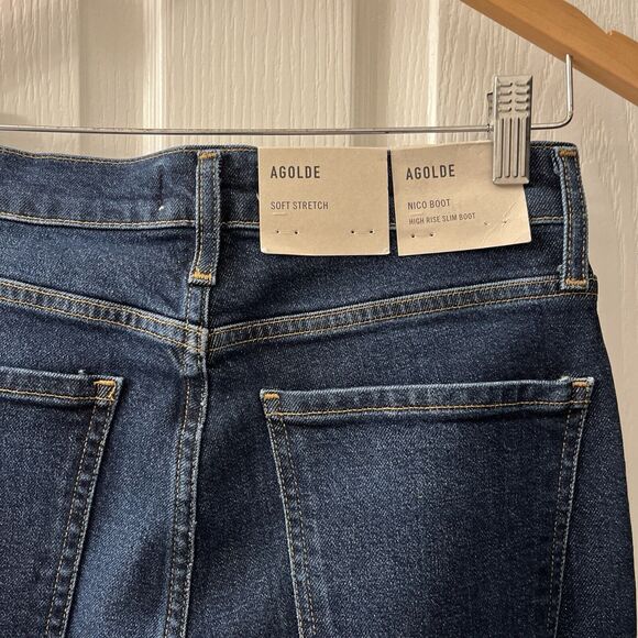 AGOLDE Nico Boot Jeans Women's 24 Song Blue Boot Cut Dark Wash - Picture 4 of 11